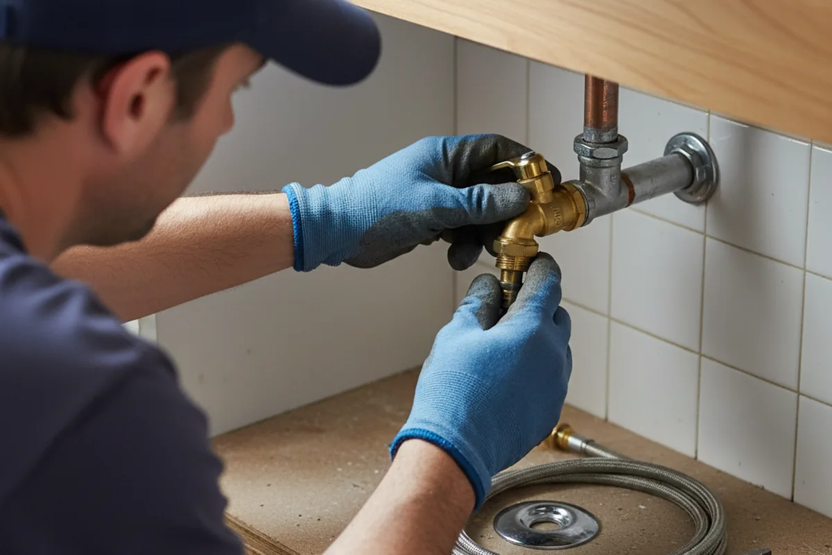 Shutoff valve and fitting work during Burst Pipe Repair in Rehoboth Beach